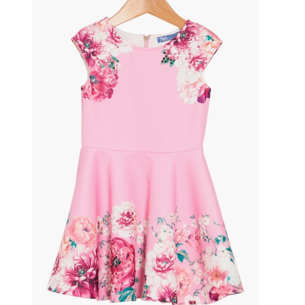 Truly Me Sparkly Pink and White Floral dress 4